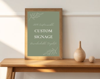 Olive Custom Signage Editable Template - INSTANT DOWNLOAD