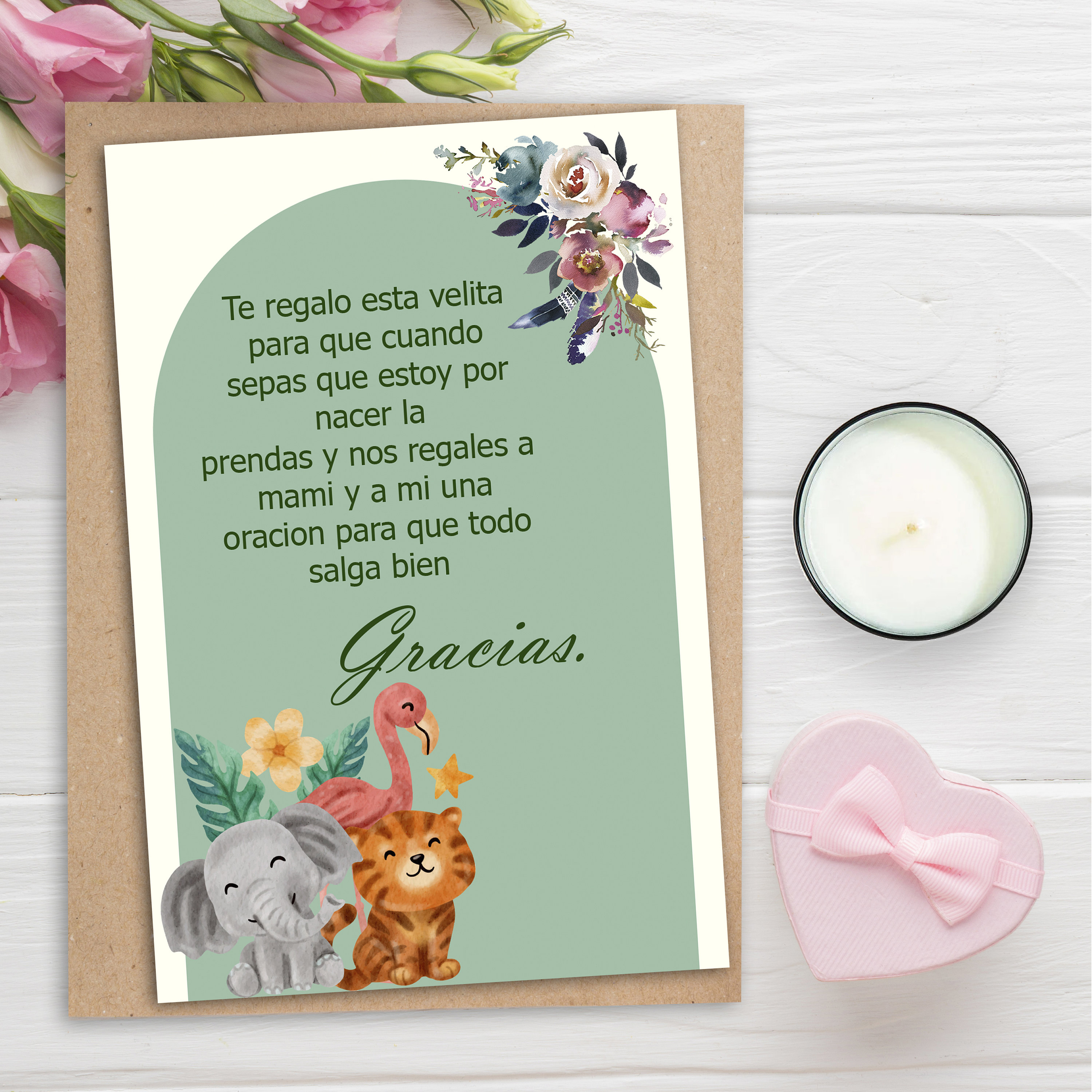 Spanish Baby Shower Card,spanish Favor Cards,recuerdo Para Baby Shower ...