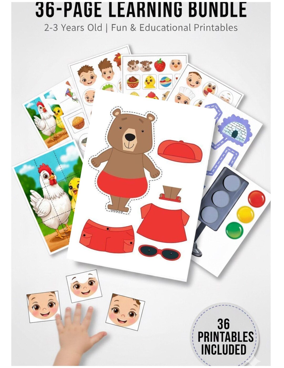 36 Toddler Busy Book Pages,2-3 Year Old Educational Activities ...