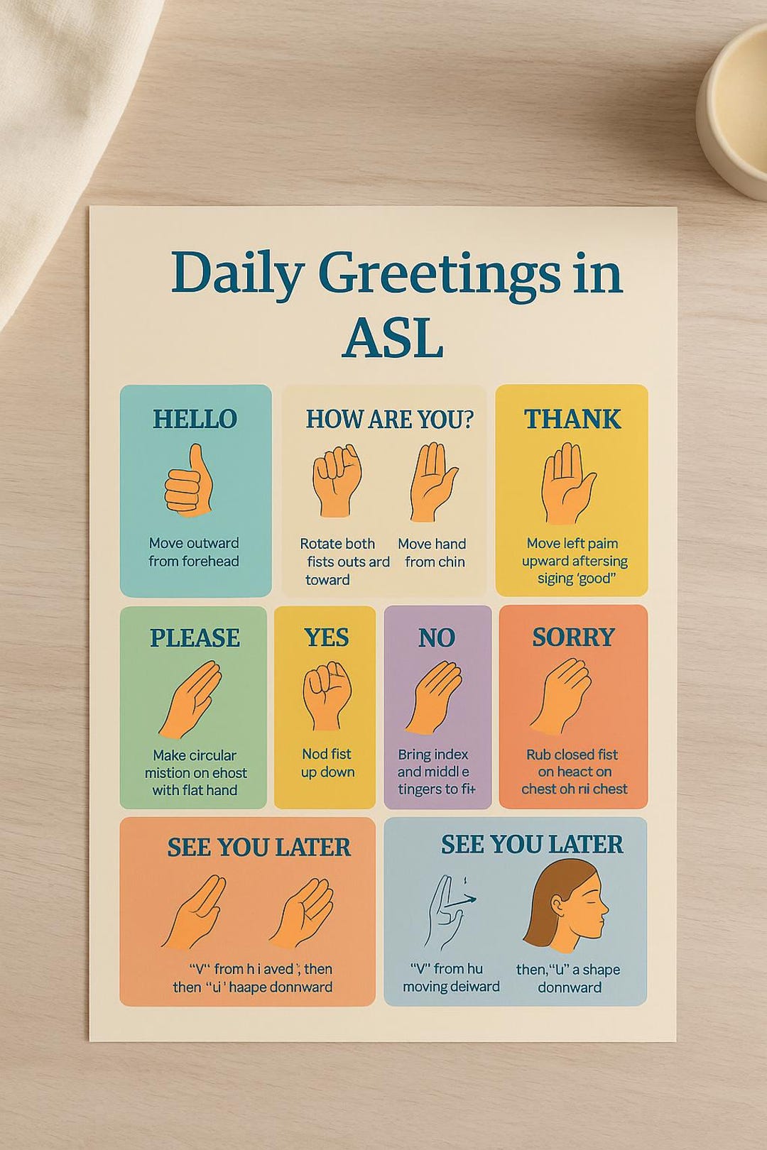 Printable Asl Greetings Chart Google Drive Viewer Toddler Routine
