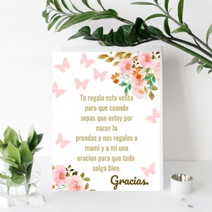 Personalised Spanish candle ,Spain Favor Cards,spanish candle favor card,spanish candle favors favor card,acuerdo,candle care card spanish,