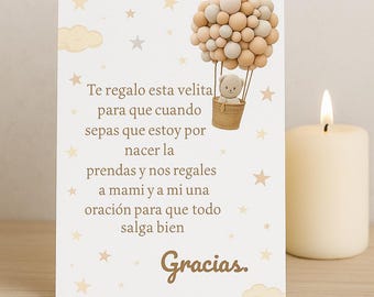 Personalize with your own prayer,Velita Tag with Teddy Bear &Balloons,Digital Download Card,Neutral Teddy Bear Balloon Theme,Name or message