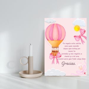 Etiqueta de chá de bebê da espanha, cartão de recuperação para bebê, vela para chá de bebê, cartão de lembrança de vela espanhol, convite para bebe, cartão de vela espanhol
