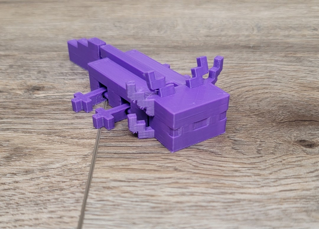 Articulated 3D Printed Minecraft Axolotl - Etsy