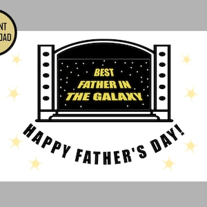 Father&#39;s Day Sci Fi Card, printable Dad card, Star Wars Father&#39;s Day