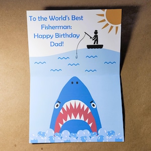Tarjeta de cumpleaños para papá pescador, tarjeta de pescador, tarjeta para papá, amante de la pesca