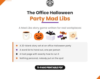 Office Halloween Party Mad Libs Game, Funny Work Icebreaker