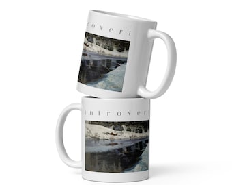 Introvert Mug, Winter River Oil Painting Coffee Mug, Vintage Art 11 oz Ceramic Cup, Quiet Aesthetic Gift