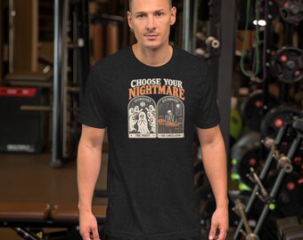 Choose Your Nightmare Shirt, Funny Halloween Introvert Extrovert T-Shirt, Spooky Season Graphic Tee, Unisex Soft Cotton Tee