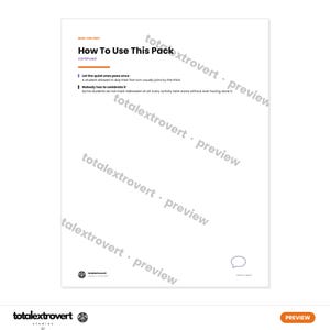 May include: A white instructional document titled How To Use This Pack continued. It includes two bullet points: Let the quiet ones pass once and Nobody has to celebrate it, with explanatory text below each. The page features a watermark text.