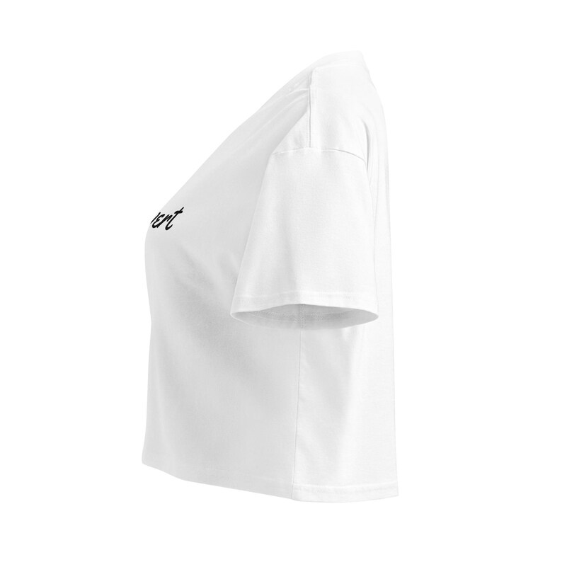 Ambivert Crop Top White, Cursive Ambivert Cropped Tee, Introvert Extrovert Gift for Her, Minimalist Womens Crop Top