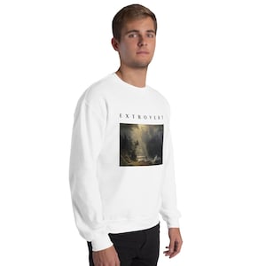 Extrovert Sweatshirt, Bierstadt Storm Seascape Oil Painting Crewneck, Unisex Art Sweater