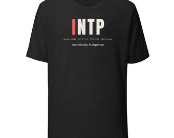 INTP-shirt, T-shirt voor het introverte, intuïtieve, denkende en waarnemende persoonlijkheidstype, MBTI-cadeau, unisex T-shirt van zacht katoen.
