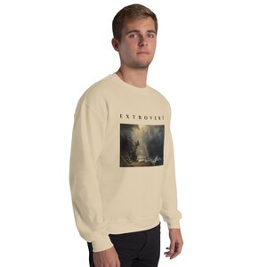 Extrovert Sweatshirt, Bierstadt Storm Seascape Oil Painting Crewneck, Unisex Art Sweater