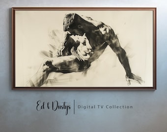 Samsung Frame Tv Abstract Art, Modern, Lgbtq Portrait Sketch, Neutral Pride Charcoal, LG TV Art, Digital Download, Male Figure Sketch, TV200