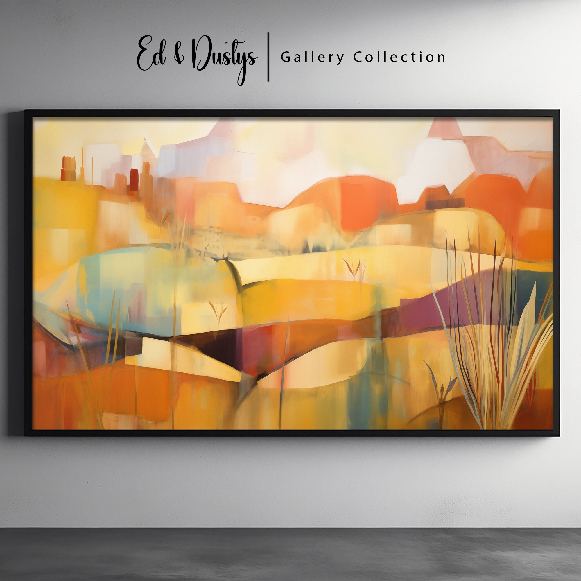 SHENIFY Vintage Landschaftsbild Gerahmt – 40,6x61 Cm, Rustikale Wiesen-Motiv, Für Wohnzimmer, Flur & Mehr