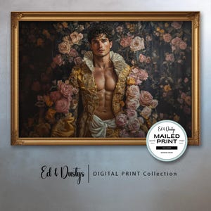 Männliche Figur Kunst, modern, LGBTQ Regency Malerei, Neutral Pride Malerei, männliche Figur Ölgemälde, Wandkunst, Wohnkultur, Vintage Malerei