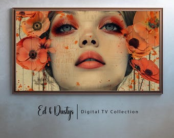 Samsung Frame TV Arte abstracto, Arte posmoderno, Arte floral colorido, Arte collage, Mediados de siglo, Arte de TV LG, Pintura botánica femenina, Abstracto