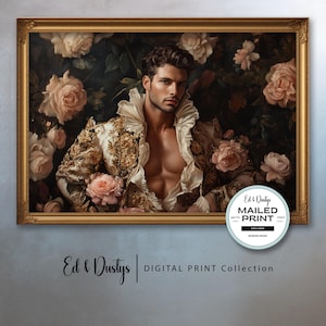 Männliche Figur Kunst, modern, LGBTQ Regency Malerei, Neutral Pride Malerei, männliche Figur Ölgemälde, Wandkunst, Wohnkultur, Vintage Malerei