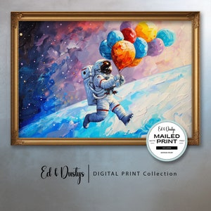 Peinture à l'huile abstraite sur l'espace, espace, oeuvre d'art d'astronautes, science-fiction, espace NASA, art mural, décoration d'intérieur, oeuvre d'art pour chambre d'enfant, oeuvre d'art pour chambre de garçon, chambre de bébé