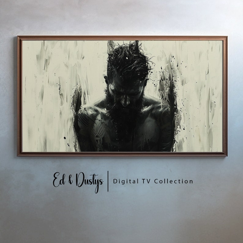 Samsung Frame Tv Art, LGBTQ Portrait Sketch, Pride Charcoal, LG TV Art