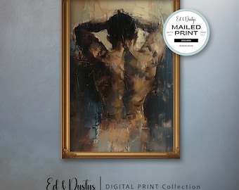 Männliche Figur abstrakte Kunst, modern, LGBTQ Malerei, Neutral Pride Malerei, männliche Figur Ölgemälde, Wandkunst, Wohnkultur, Pride Month