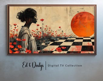 Samsung Frame TV Arte abstracto, Arte posmoderno, Arte floral colorido, Arte collage, Mediados de siglo, Arte de TV LG, Pintura botánica femenina, Abstracto