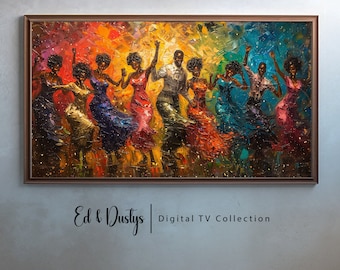 Samsung Frame TV Abstract Art, Modern Art, African American Life, Colorful Painting, LG TV Art, Digital Download, Black History Month, TVB4