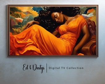 Arte abstracto en televisores Samsung Frame, arte moderno, vida afroamericana, mujeres de color, arte en televisores LG, descarga digital, Mes de la Historia Afroamericana