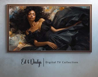 Samsung Frame TV Arte abstracto, Arte moderno, Vida afroamericana, Mujeres de color, LG TV Art, Descarga digital, Mes de la Historia Negra, Negro