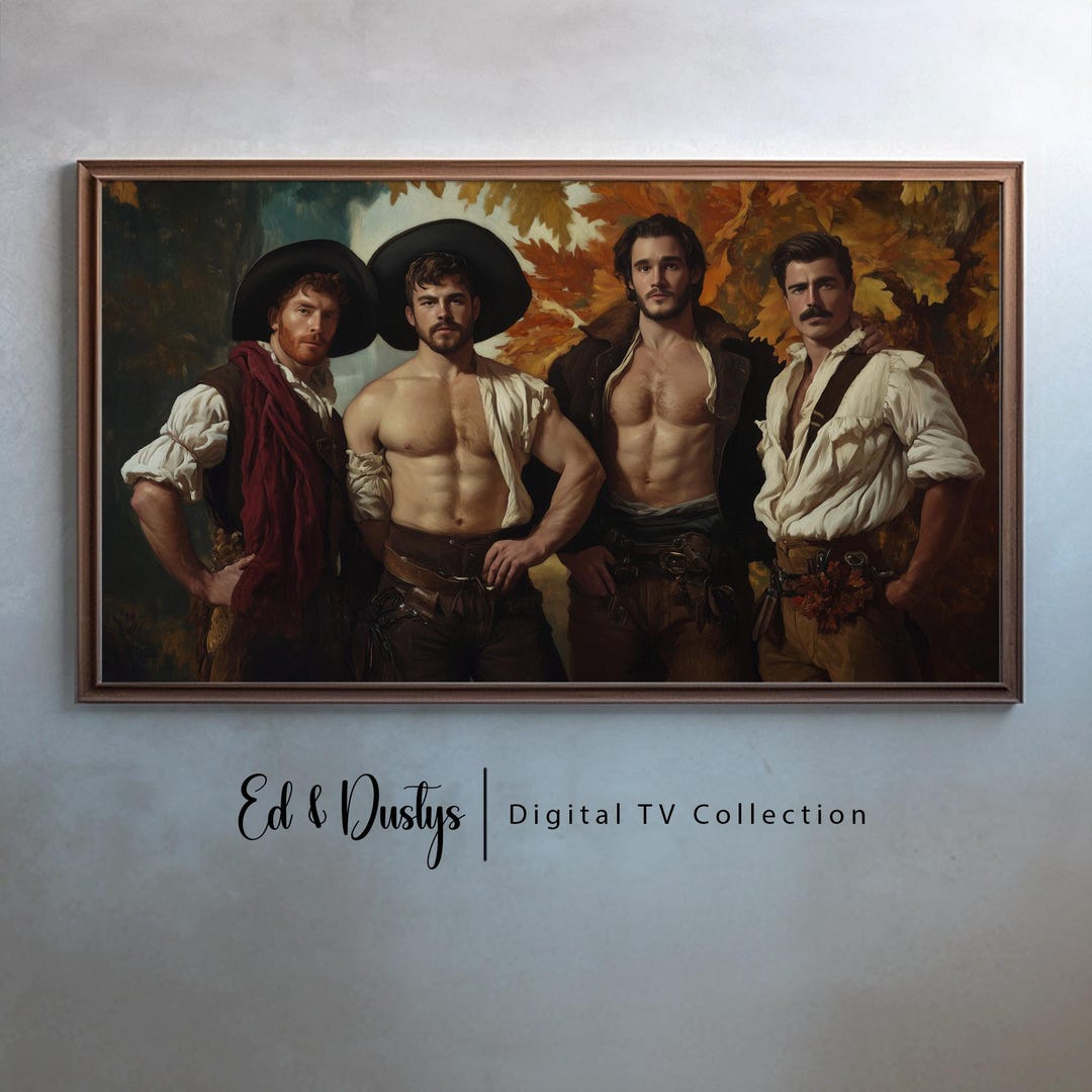 Fall Lgbtq Samsung Frame Fall Tv Art, Vivid Lgbtq Men, Thanksgiving Pride Painting ...