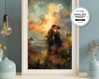 Gay Men In Love Art, Lgbtq Abstract Painting, Colorful Pride Painting, Male Figure Oil Painting, Wall Art, Home Decor, Abstract Painting