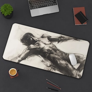 Male Figure Art.Desk Mat, LGBTQ Art, Pride Month Laptop Desk Pad, Gay Home Office, Desk Accessories, Gift, Art Desk Mat