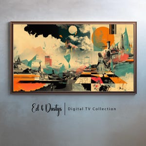 Samsung Frame TV Abstract Art, Post Modern Art, Salvador Dali Art, Collage Art, Mid Century, LG TV Art, Surreal Painting, Fantasy Pop Art