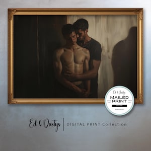 Gay Romance Painting, Gay Love, Lgbtq Painting, Gay Male Painting, Pride Painting, Modern Gay Oil Painting, Wall Art, Home Decor
