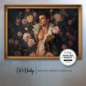 Männliche Figur Kunst, modern, LGBTQ Regency Malerei, Neutral Pride Malerei, männliche Figur Ölgemälde, Wandkunst, Wohnkultur, Vintage Malerei