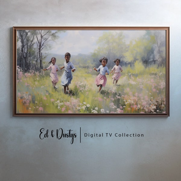 Samsung Frame TV Art | Abstract | Vintage | Europe | Neutral Oil Painting | Black History Month | Children Spring Flowers | Digital Download