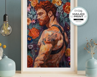 Modern Male Figure Art, Lgbtq Abstract Painting, Colorful Pride Painting, Male Figure Oil Painting, Wall Art, Home Decor, Abstract Painting