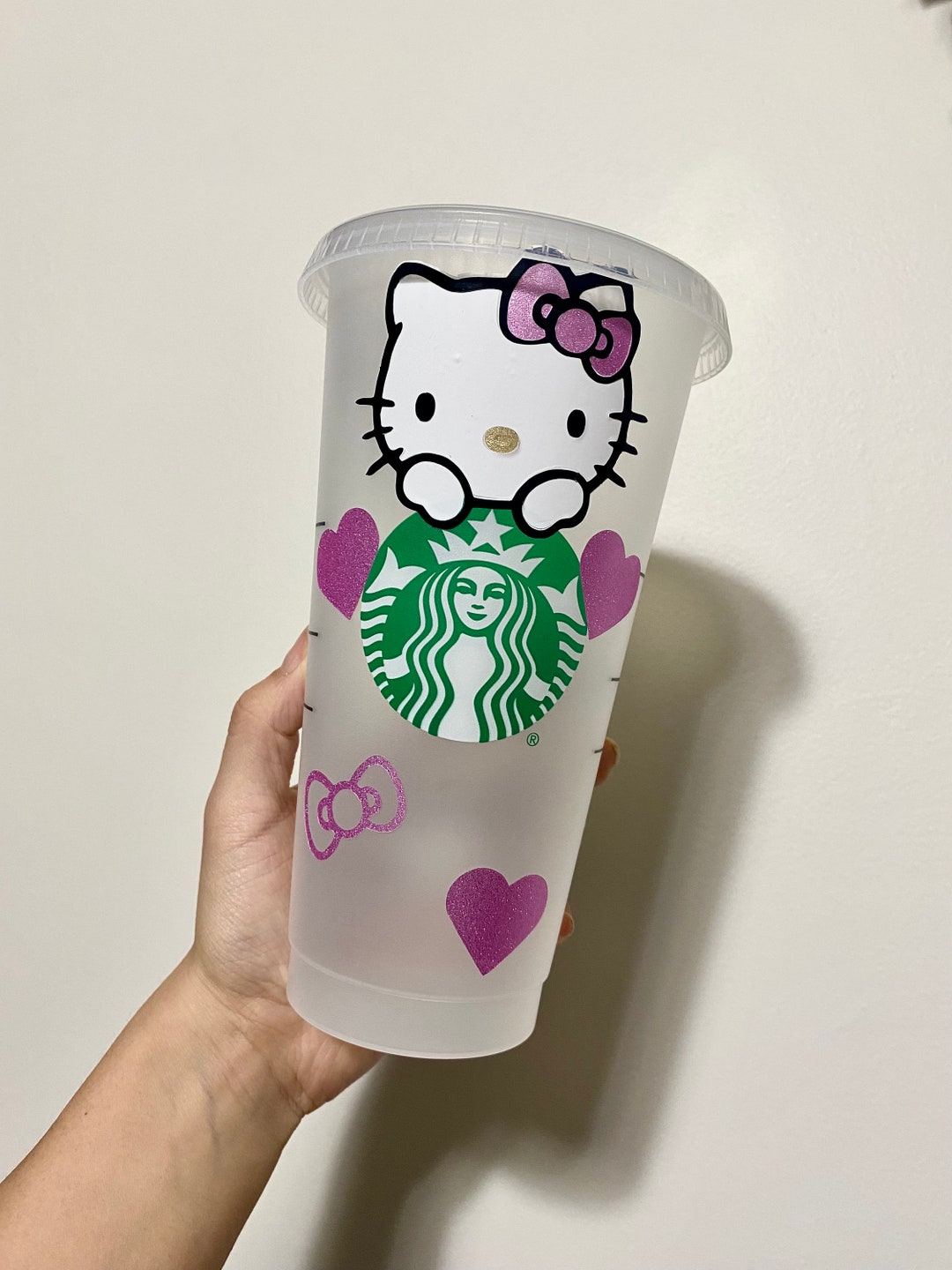 Hello Kitty Cold Starbucks Venti Hello Kitty Cold Cup- 24oz Frosted Tumbler With Straw ...