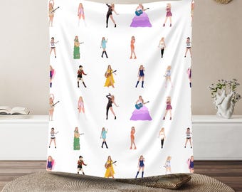 Bright Eras Tour Plush Fleece Blanket, Concert Throw