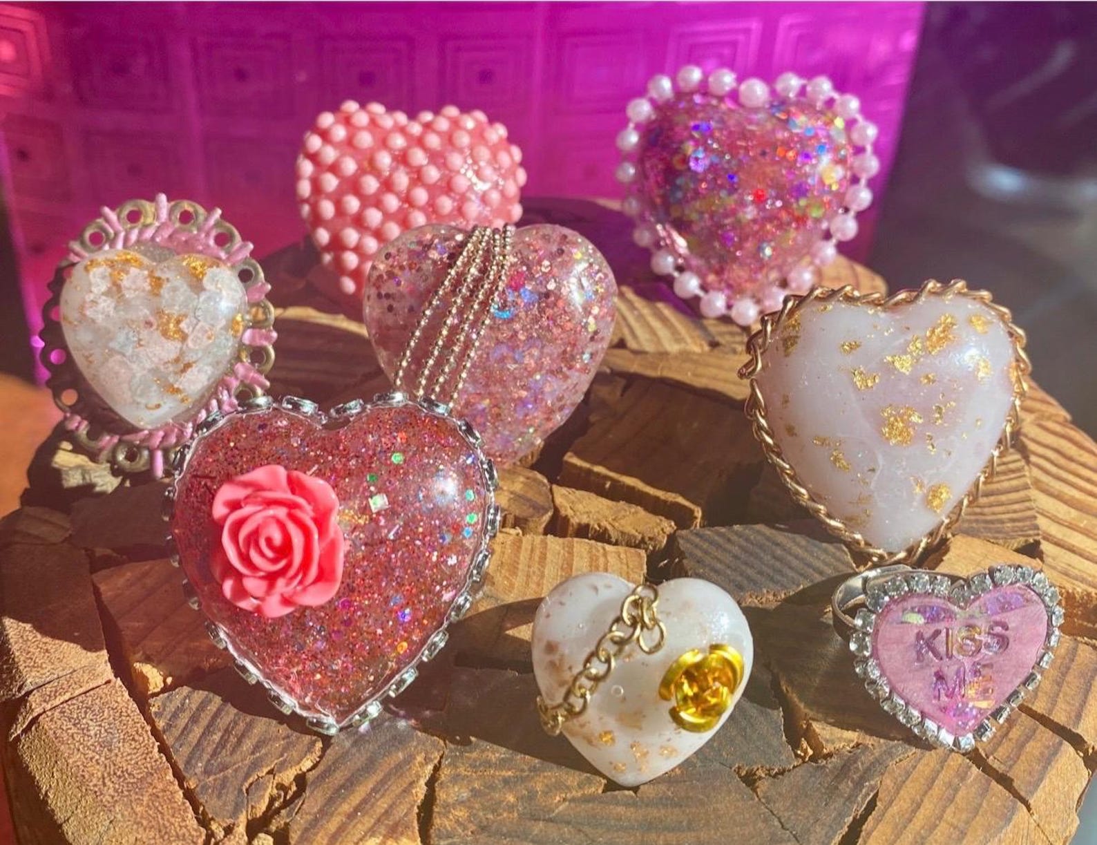 Unique Romantic Heart Bling Rings - Etsy
