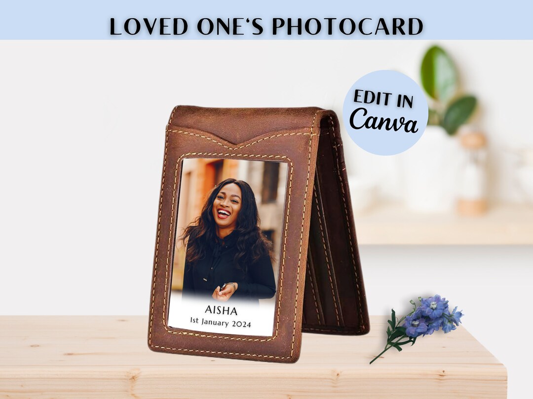 Printable Loved One's Photocard Memorial Keepsake, Funeral Momento