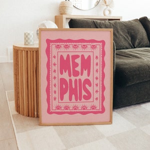 Sztuka ścienna Memphis, Sztuka ścienna pustyni, Plakat Memphis, Wydruk Memphis, Ręcznie rysowana sztuka ścienna Memphis, Wydruk podróżniczy, Sztuka ścienna podróżnicza, Sztuka ścienna boho