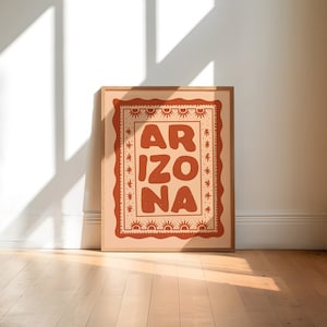 Arizona Wall art, Desert wall art, Arizona poster, Arizona print, Arizona hand drawing wall art, Travel print, Travel wall art, Boho wall art