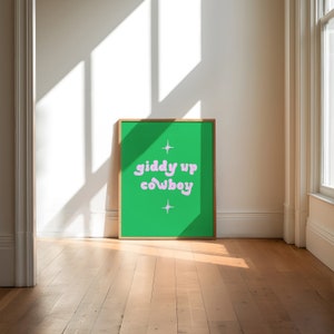 Giddy up cowboy Wall Art, Cowgirl Wall Art, Cowboy wall art, Cowgirl Art print, Western Print, Colorful wall print, Retro wall art, Western