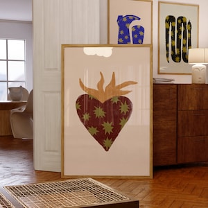 Sacred Heart wall art, Hand drawn heart, heart wall art, Catholic wall art, Jesus heart illustration, sacred heart decor, vintage wall art