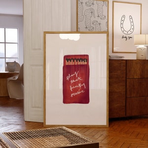 Streichhölzer Wandkunst, Spielen Sie diese funky Musikdruck, Streichholzschachtel-Wandkunst, Handgezeichnete Kunstdruck, Retro-Wandkunst, lustige Wandkunst, Galeriewanddruck