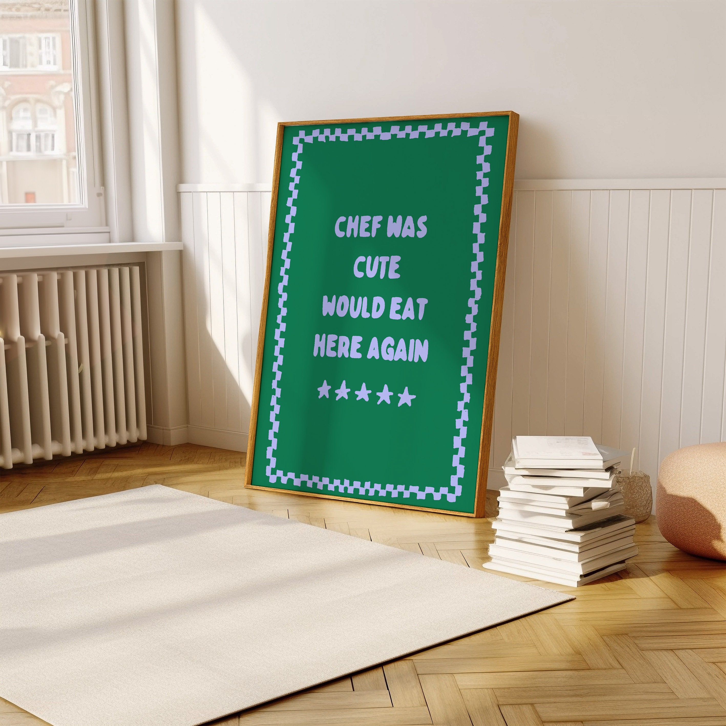 Chef Was Cute Wall Art, Funny Wall Art, Kitchen Wall Art, Kitchen Decor