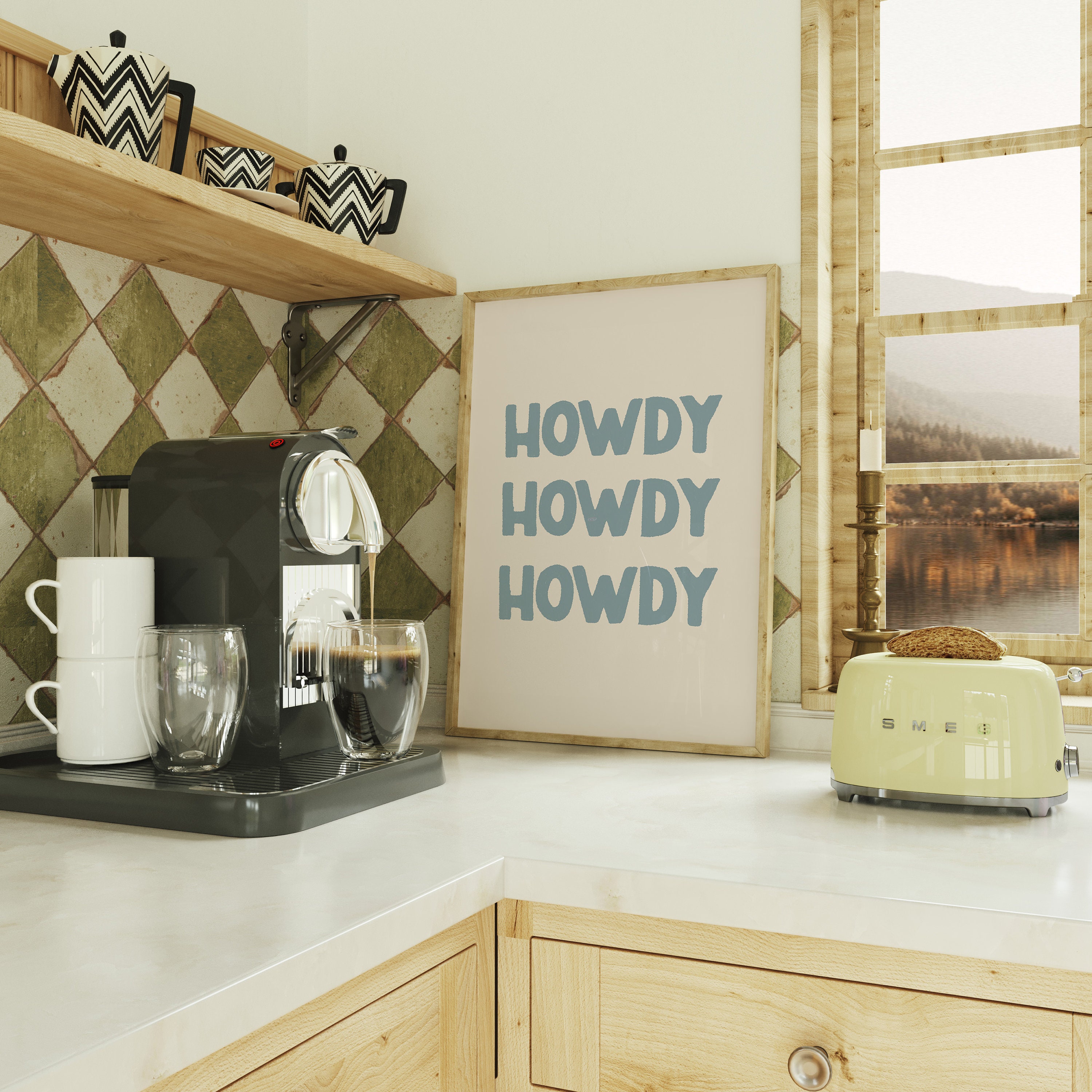 Howdy Wall Art, Printable Art, Cowboy Wall Art, Howdy Poster, Howdy Typography Art, Retro Wall Decor, Western Howdy Print, Howdy Word Print