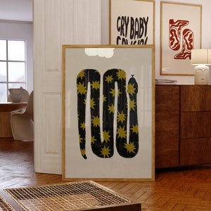 Arte da parete con stampa serpente, arte dell'arazzo, poster astratto, arte della parete retrò, arte della parete disegnata a mano, arte della parete con motivi, arte della parete della cucina, soggiorno